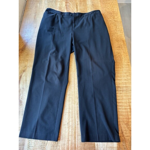 Catherines Women's Solid Black High Rise Wide Leg Dress Pants 20W *Flaw* - Picture 1 of 12